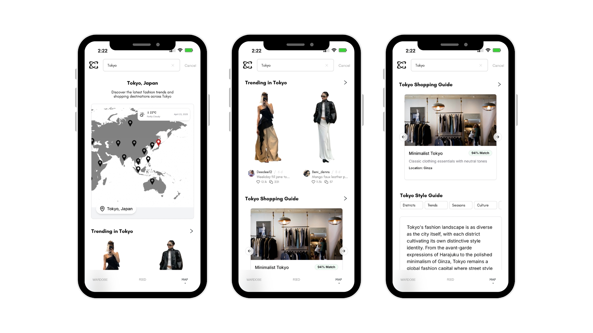 A map feature of Cloud Closet.